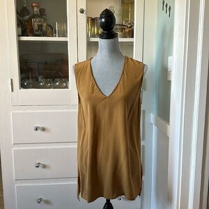 Equipment Otis Ochre Mustard sleeveless silk top yellow orange v neck tunic